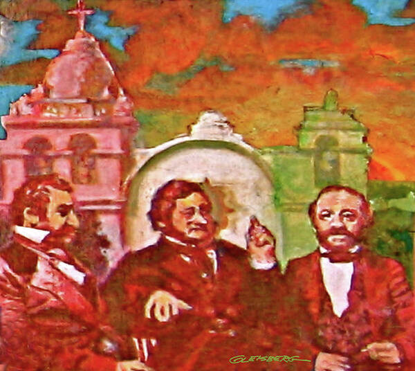 Last Three Mexican Generals Poster featuring the painting Last Three Mexican Generals by Craig A Christiansen
