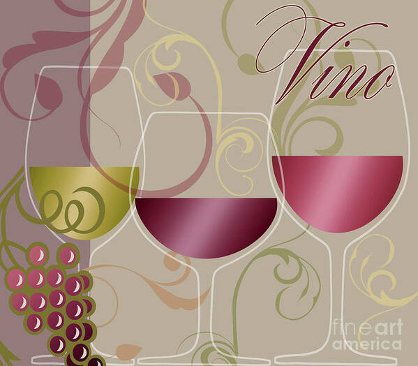 Wine Poster featuring the painting Modern Wine I by Mindy Sommers