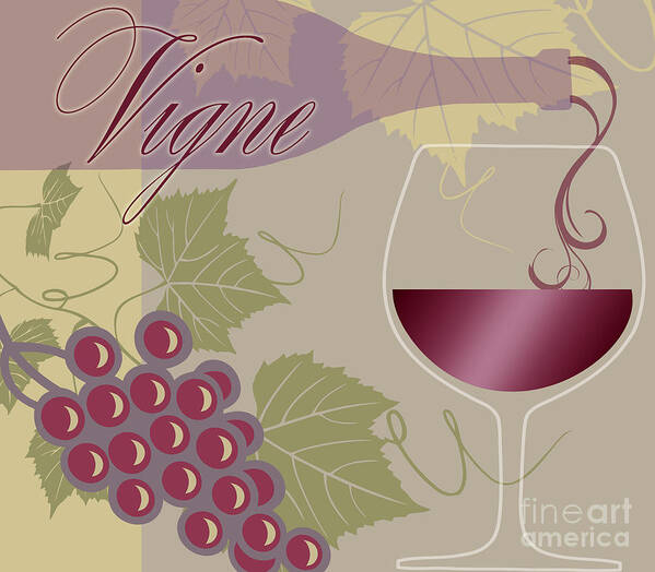 Wine Poster featuring the painting Modern Wine II by Mindy Sommers