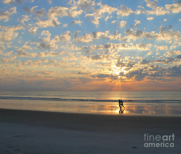 Run Poster featuring the photograph Morning Run by LeeAnn Kendall