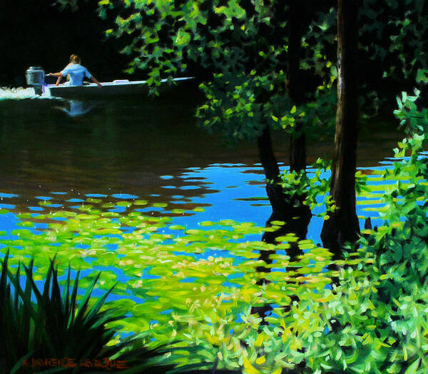 Calcasieu River Poster featuring the painting On the Calcasieu by Kevin Leveque