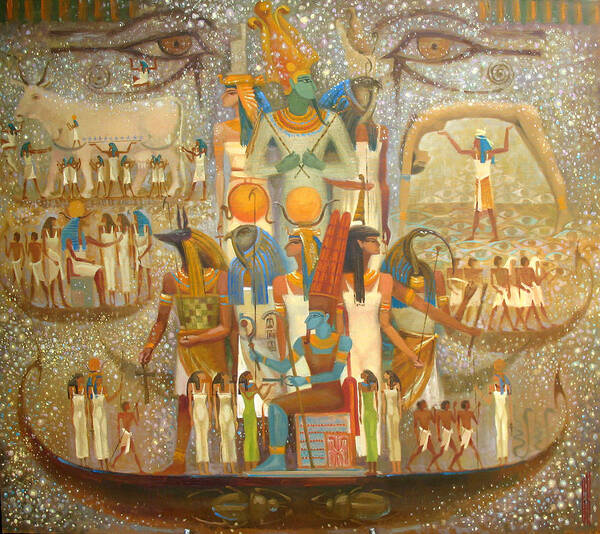 Osiris Poster featuring the painting Osiris by Valentina Kondrashova