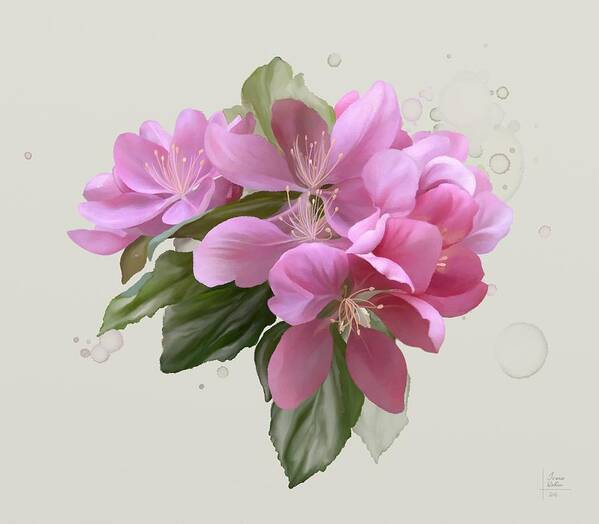  Floral Poster featuring the painting Pink blossoms by Ivana Westin