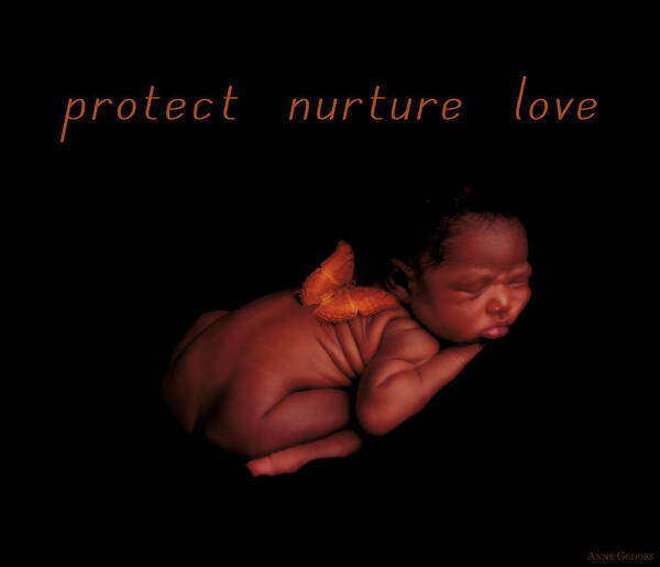 Protect Poster featuring the photograph Protect Nurture Love by Anne Geddes