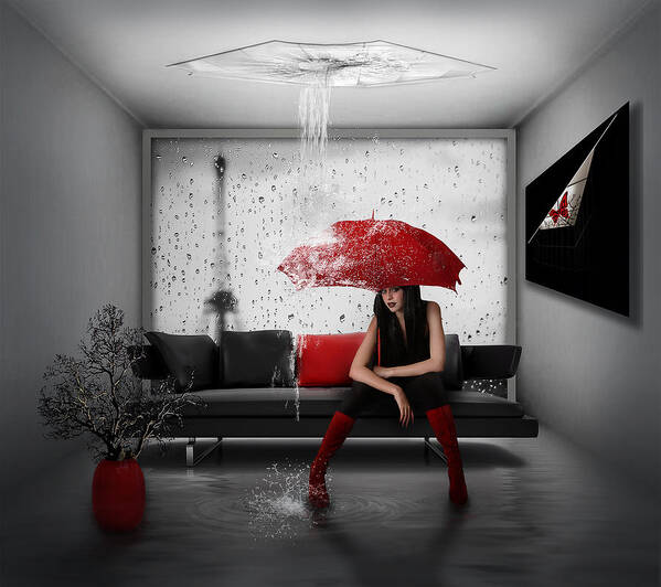 Creative Edit Poster featuring the photograph Rain In Paris by Nataliorion
