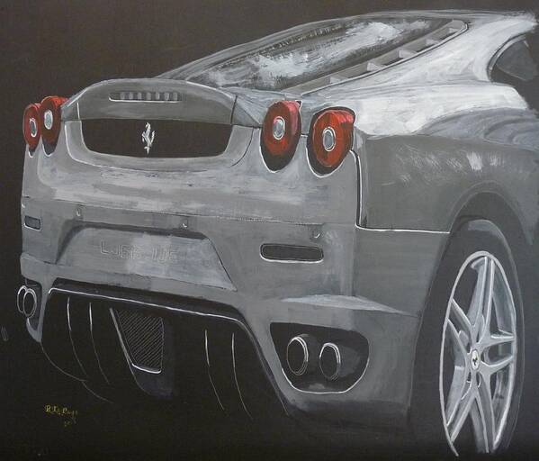 Ferrari Poster featuring the painting Rear Ferrari F430 by Richard Le Page