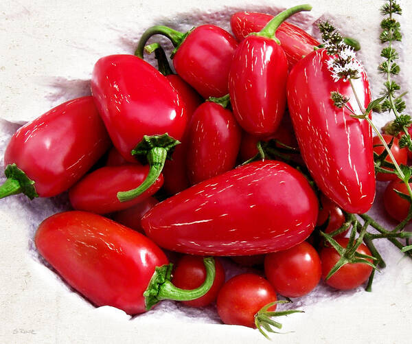 Red Hot Peppers Poster featuring the photograph Red Hot Jalapeno Peppers by Shawna Rowe