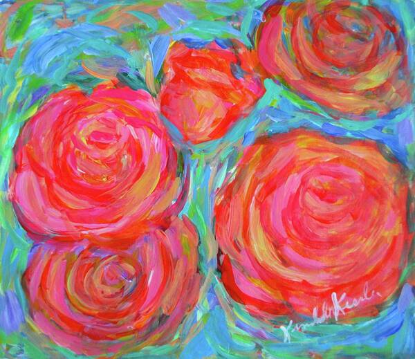 Rose Poster featuring the painting Rose Spin by Kendall Kessler