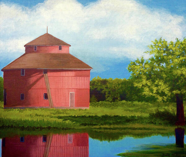 Art Poster featuring the painting Saginaw Round Barn by Dustin Miller
