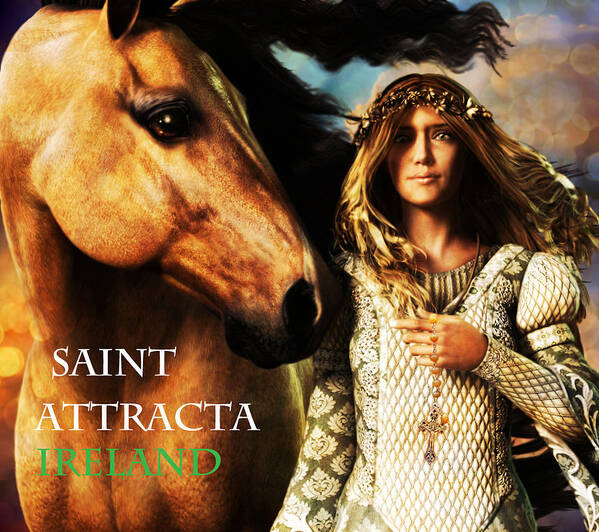 Saint Attracta Poster featuring the painting Saint Attracta by Suzanne Silvir