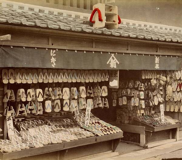 Shoe Store Poster featuring the photograph Shoe store in Japan, ca. 1890 - 1894 by Vincent Monozlay