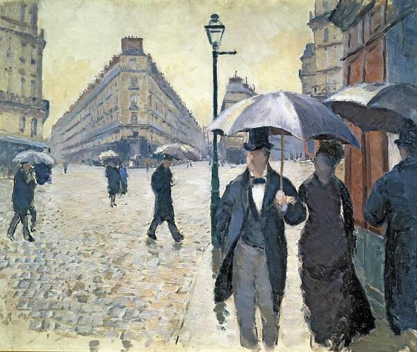 Gustave Poster featuring the painting Sketch for Paris a Rainy Day by Gustave Caillebotte