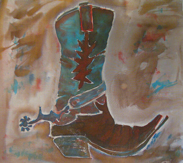 Cowboy Boots Poster featuring the painting Texas One Step by Kelly Smith