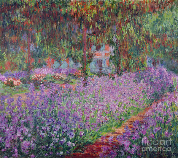 The Poster featuring the painting The Artists Garden at Giverny by Claude Monet