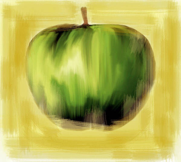 Apple Poster featuring the painting The Creative Apple by Iconic Images Art Gallery David Pucciarelli