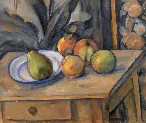 The Large Pear Poster featuring the painting The Large Pear by Paul Cezanne