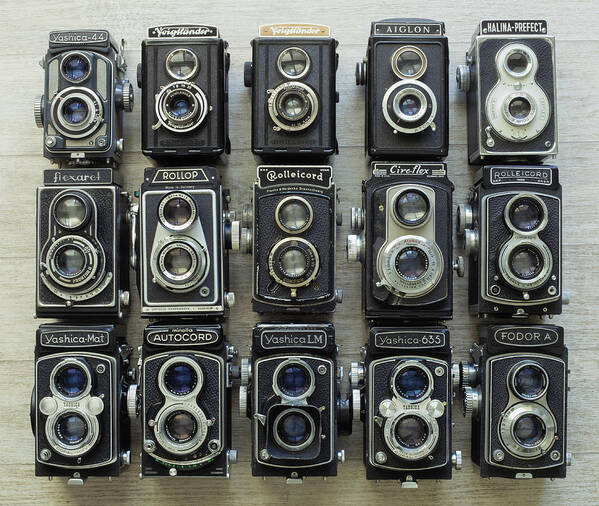 Camera Poster featuring the photograph TLR Cameras by Keith Hawley