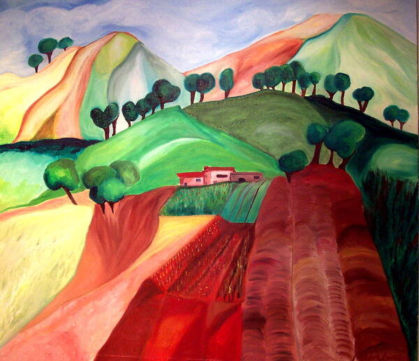 Abstract Poster featuring the painting Tuscan Landscape by Patricia Arroyo