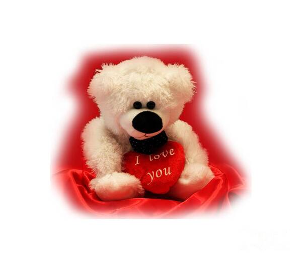 Holiday Poster featuring the photograph Valentine Bear by Linda Phelps