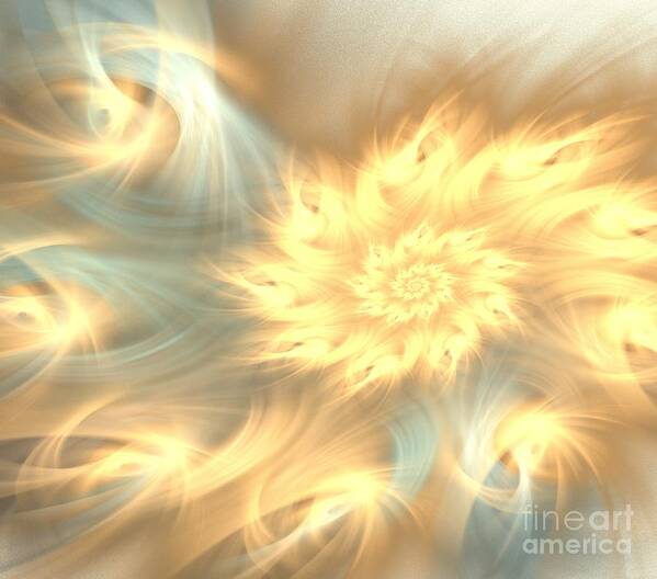 Apophysis Poster featuring the digital art Warm Sunny Spiral by Kim Sy Ok