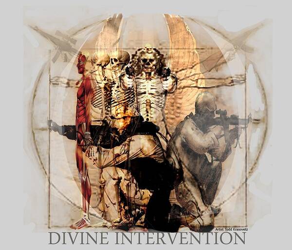 Military Art Poster featuring the digital art Divine Intervention #2 by Todd Krasovetz