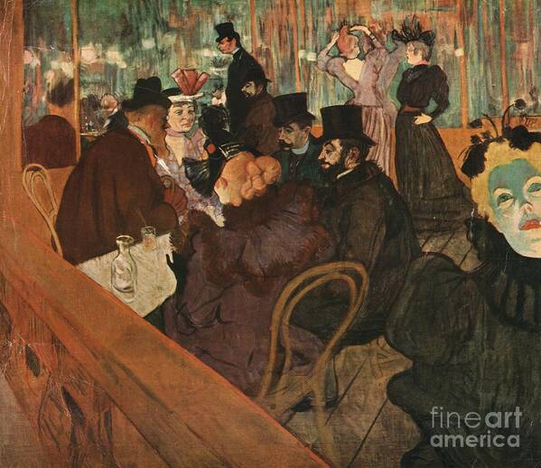 Oil Painting Poster featuring the drawing At The Moulin Rouge by Print Collector