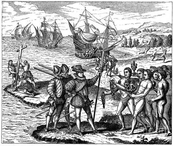 Christopher Columbus Poster featuring the drawing Christopher Columbus, Genoese Explorer by Print Collector