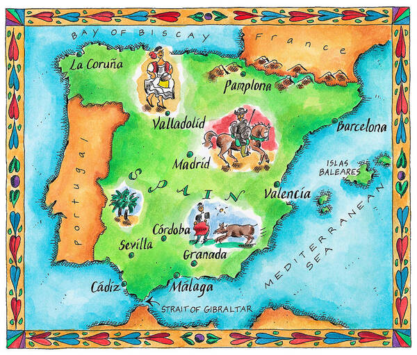 Poster Mapa da Espanha