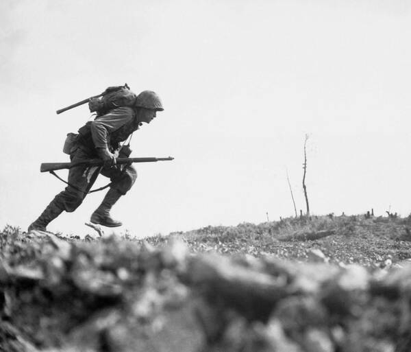 Marine Poster featuring the photograph Marine Dash On Okinawa by War Is Hell Store