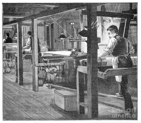 Working Poster featuring the drawing Spitalfields Silk Weavers, 1893. Artist by Print Collector