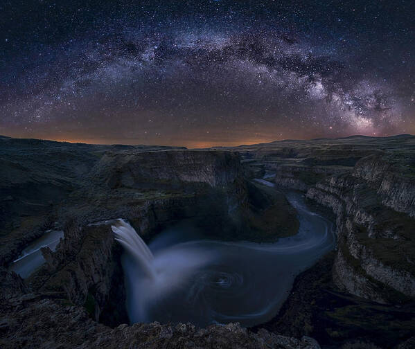 Palouse Poster featuring the photograph Starry Night Over Palouse Falls by Lydia Jacobs