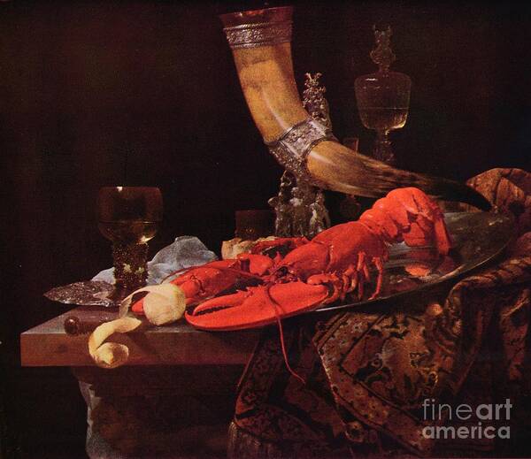 Rubbing Alcohol Poster featuring the drawing Still Life With Drinking-horn, C1653 by Print Collector