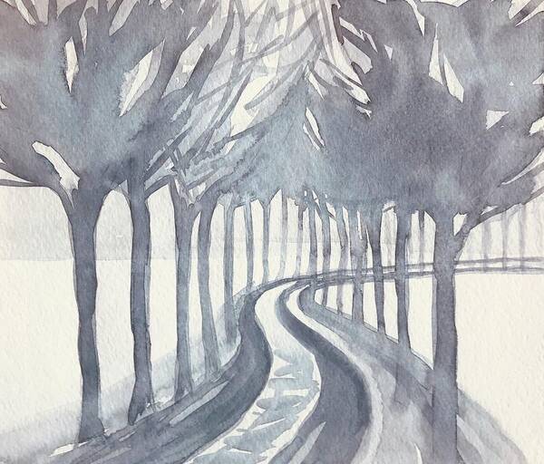 Trees Poster featuring the painting Trees On a Winter Day by Luisa Millicent