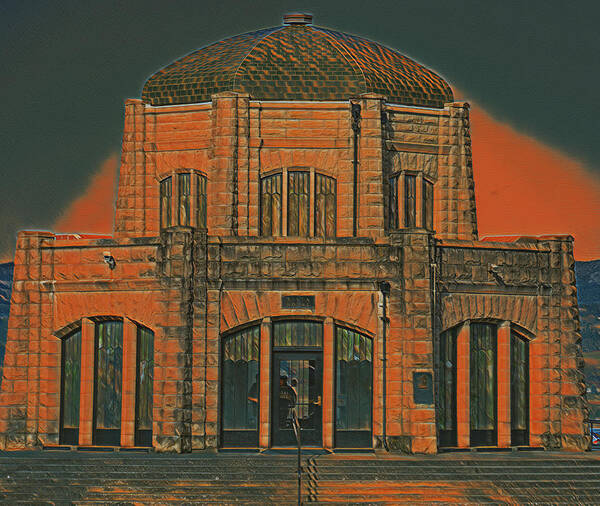 Vista House Poster featuring the digital art Vista House by Jerry Cahill