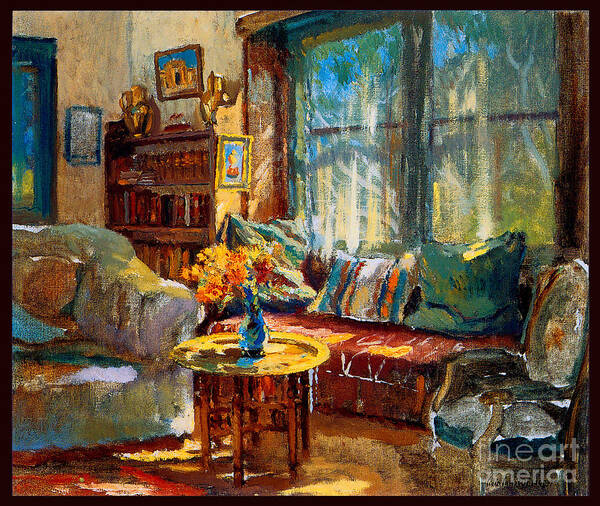 Cooper Poster featuring the painting Cottage Interior by Colin Campbell Cooper