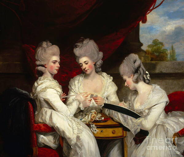 Sir Joshua Reynolds Poster featuring the painting The Ladies Waldegrave #1 by Sir Joshua Reynolds