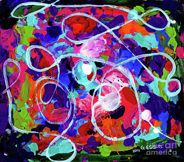Abstract Poster featuring the painting Abstract Loop De Loo by Genevieve Esson