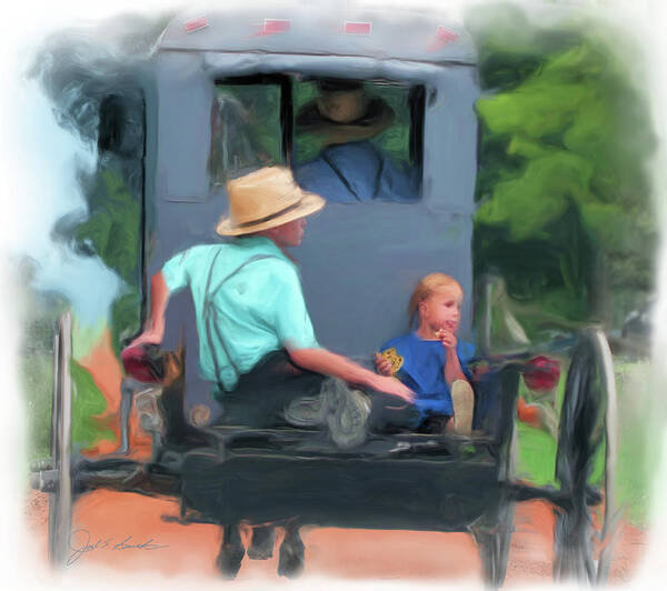 Amish Poster featuring the painting Buggy Travel by Joel Smith