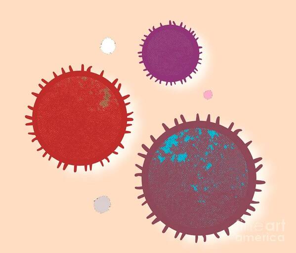 Coronavirus Poster featuring the painting Coronavirus - abstract by Vesna Antic