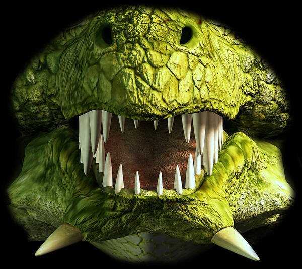 Mask Poster featuring the digital art Dragon Teeth by Daniel Eskridge