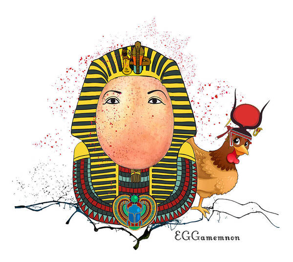 Egg Poster featuring the painting EGGamemnon by Miki De Goodaboom