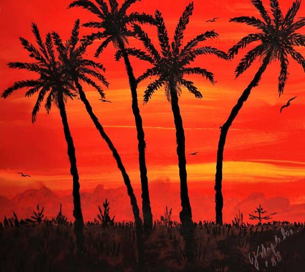 View Poster featuring the painting Island Sunset by Joan Stratton