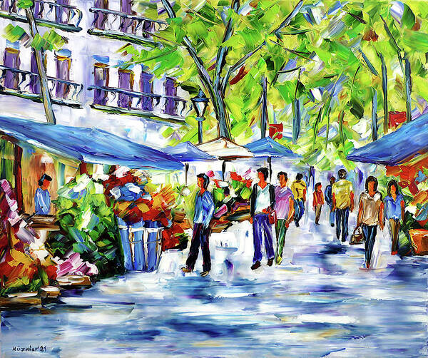 Market Street Poster featuring the painting La Rambla by Mirek Kuzniar