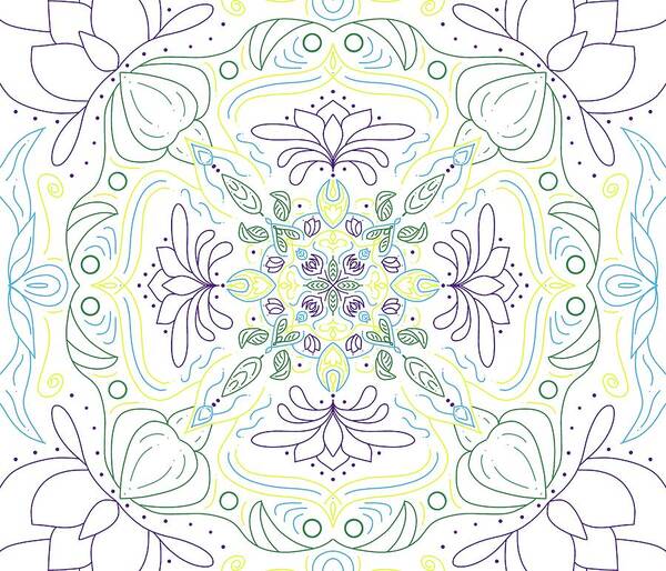 Flowers Poster featuring the digital art Mandala 49 by Angie Tirado