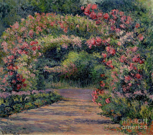 Gardens Poster featuring the painting Rose Arbor at Giverny by Blanche Hoschede-Monet