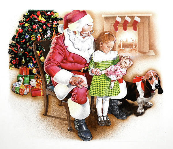 Jim Butcher Poster featuring the painting Santa Claus by Jim Butcher