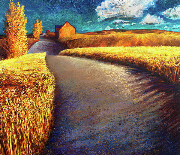 Iris Scott Poster featuring the painting Whispering Wheat by Iris Scott