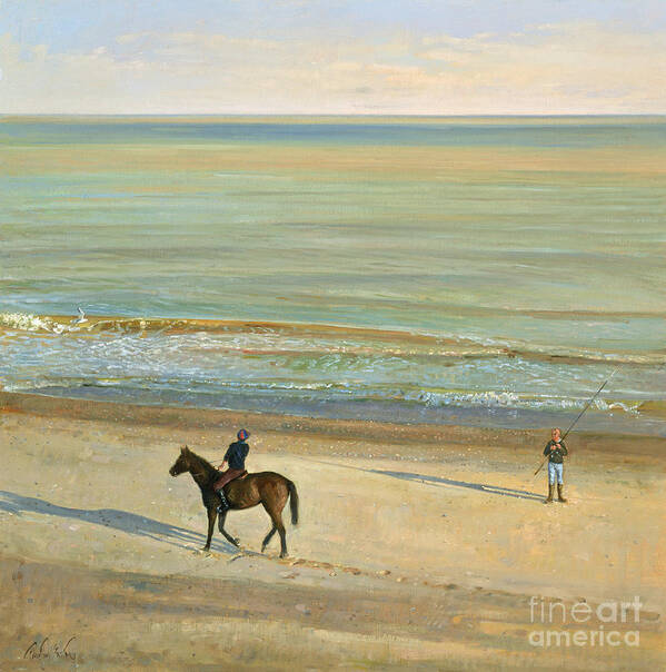 20th Poster featuring the painting Beach Dialogue Dunwich by Timothy Easton