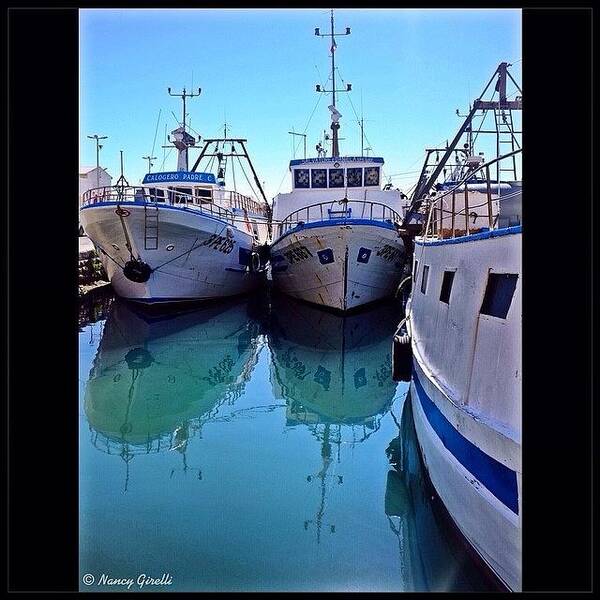  Poster featuring the photograph ☝️😍💙 Fishing Boats 🚢 At by Nancy Nancy