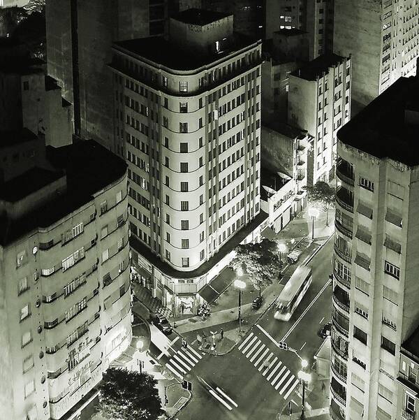 Sao Paulo Poster featuring the photograph Sao Paulo Downtown from the top by Carlos Alkmin